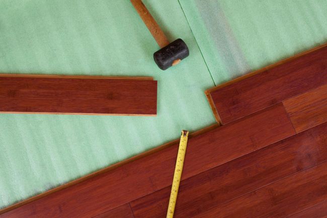 under repair wood flooring